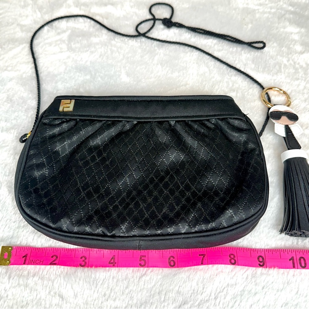 FENDI black crossbody or shoulder bag quilted soft cloth! So cute. “GREAT!” - Picture 14 of 16